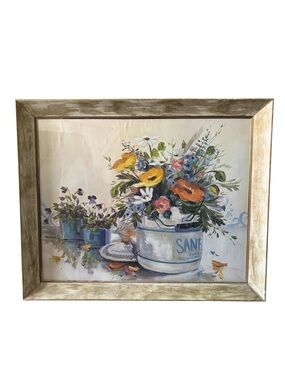 ✨ Floral still life
painting print with a rustic frame✨